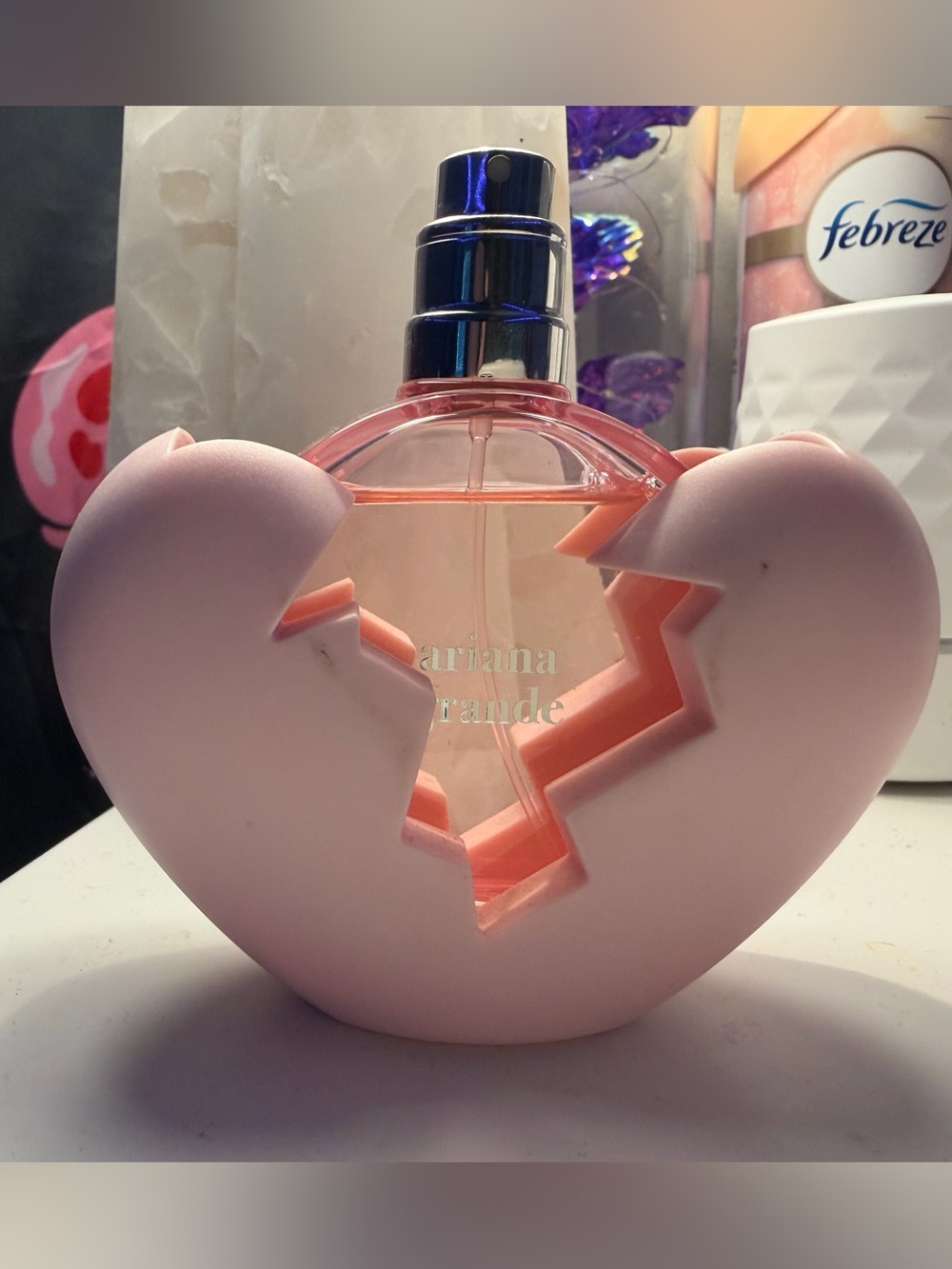 Ariana Grande Pink Heart-Shaped Perfume Bottle with Broken Shell